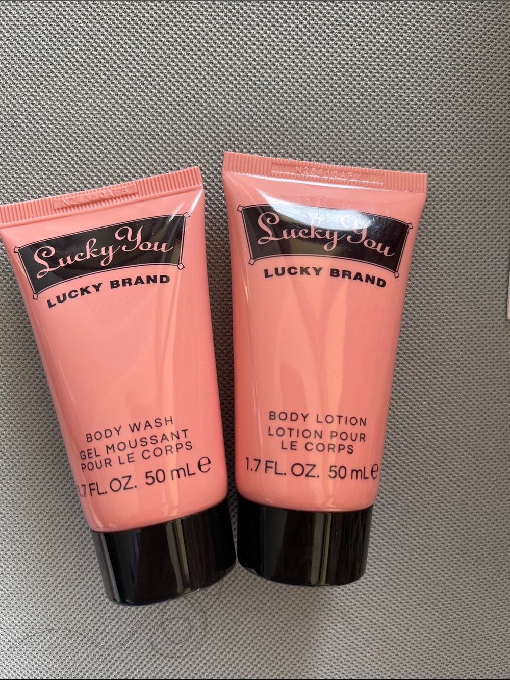 Lucky Brand Lucky You Pink Body Wash & Lotion Duo 1.7 oz each